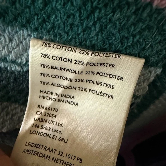 Free People Baja Sweatshirt Oversized V Neck Striped Printed Hoodie Tunic Top S - Picture 12 of 15